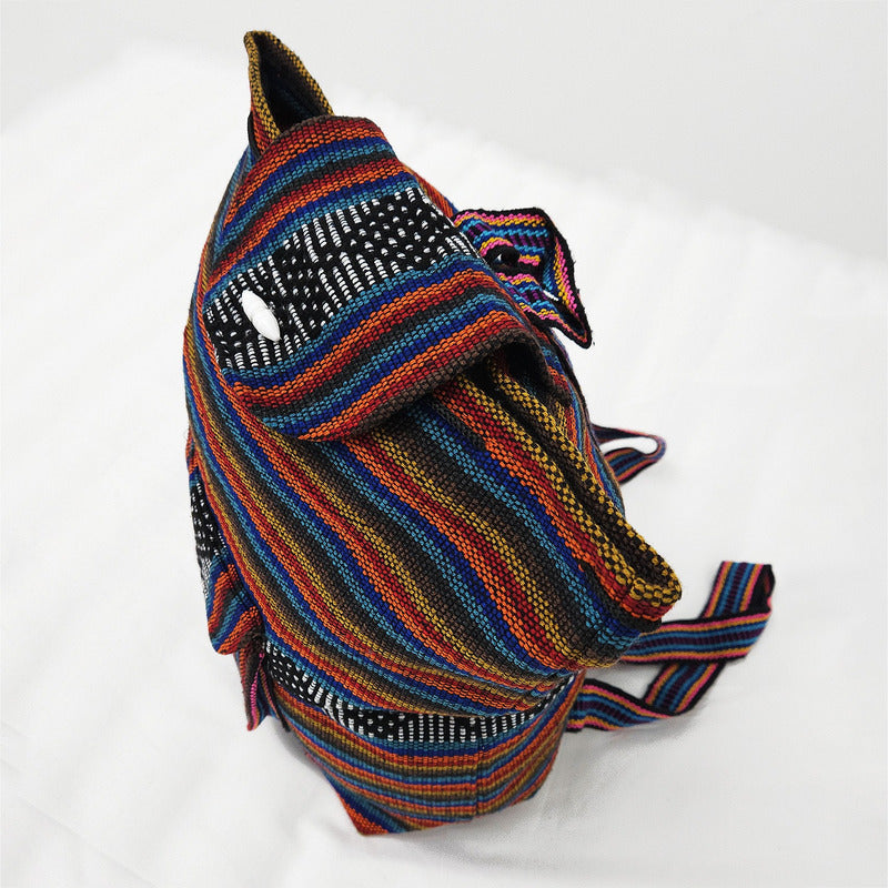 Mochila Artesanal Tejida Tipo Morral Con Bolsillo Frontal 10kg