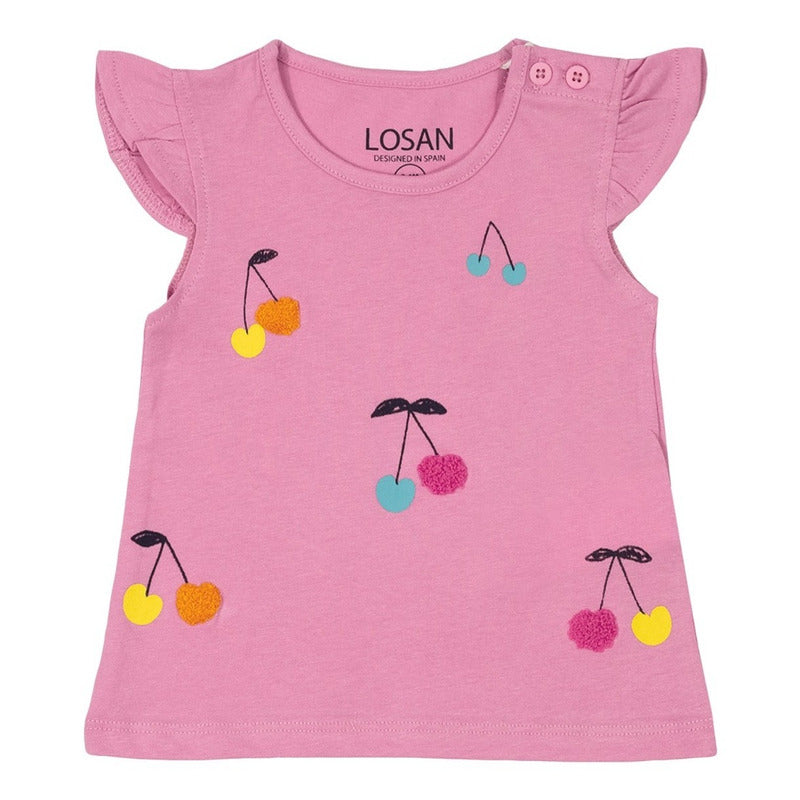 Blusa Para Niña Con Estampado Mod.2181201al Marca Losan®