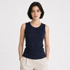 Blusa Básica Suave Sin Mangas Para Mujer Apx-0214 Aspik® Azul Oscuro Lisa G