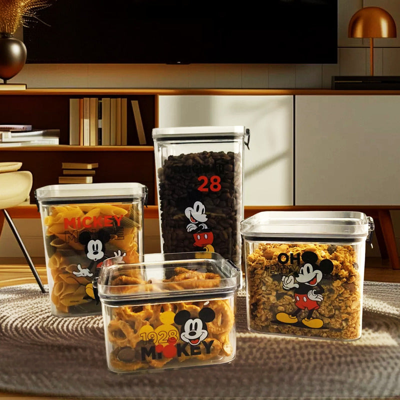 Recipiente Contenedor Hermetico Set 4pz Diseños Animados Multicolor