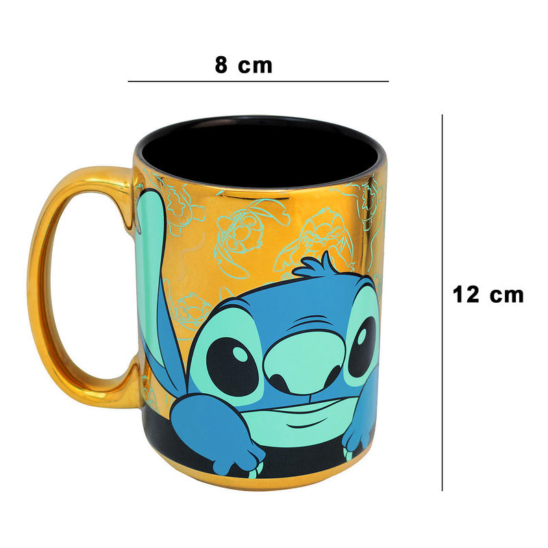 Taza Iridiscente De Ceramica 400ml Modelos Animados Multicolor Stitich 2415-4727