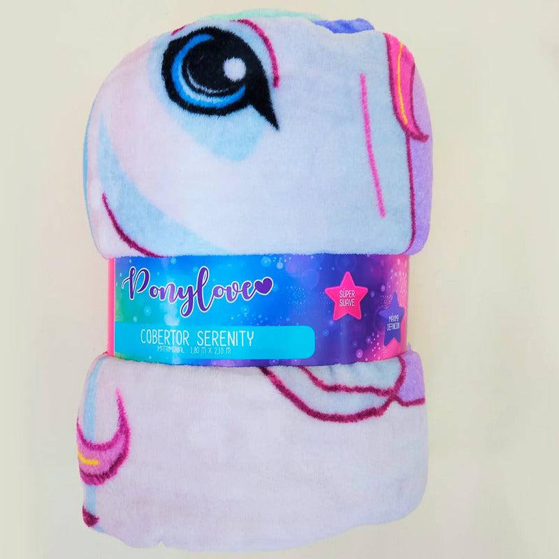 Cobertor Ligero Super Suave Matrimonial Diseños Providencia® Pony Love 850 G Multicolor