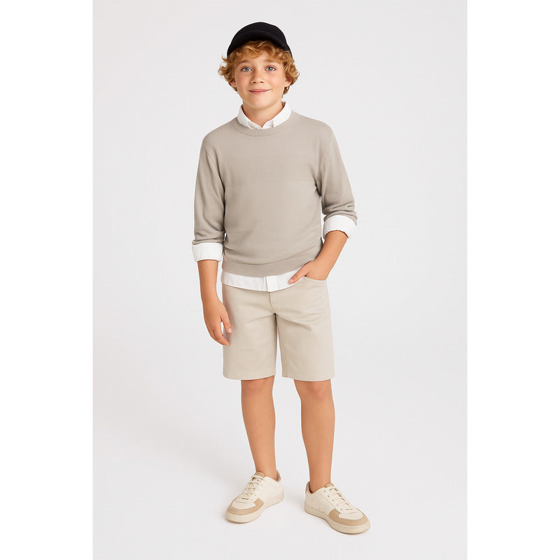 Bermuda De Vestir Para Niño Mod.6201 Marca Mayoral® Hueso Lisa 16 Años