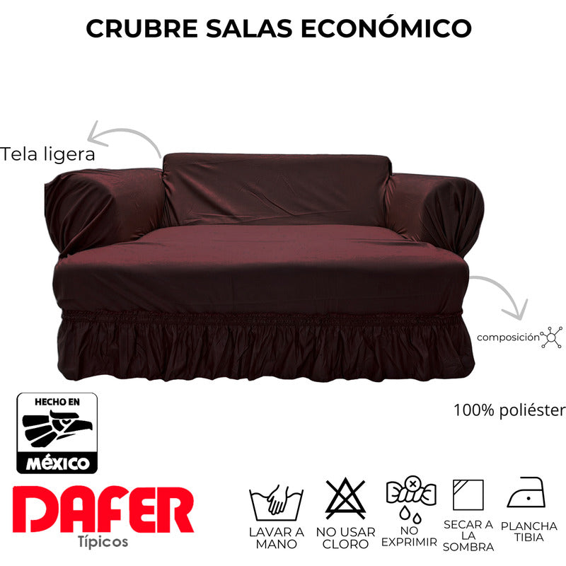 Cubresalas Económico Liso 3 Plazas Faldón Ajustable