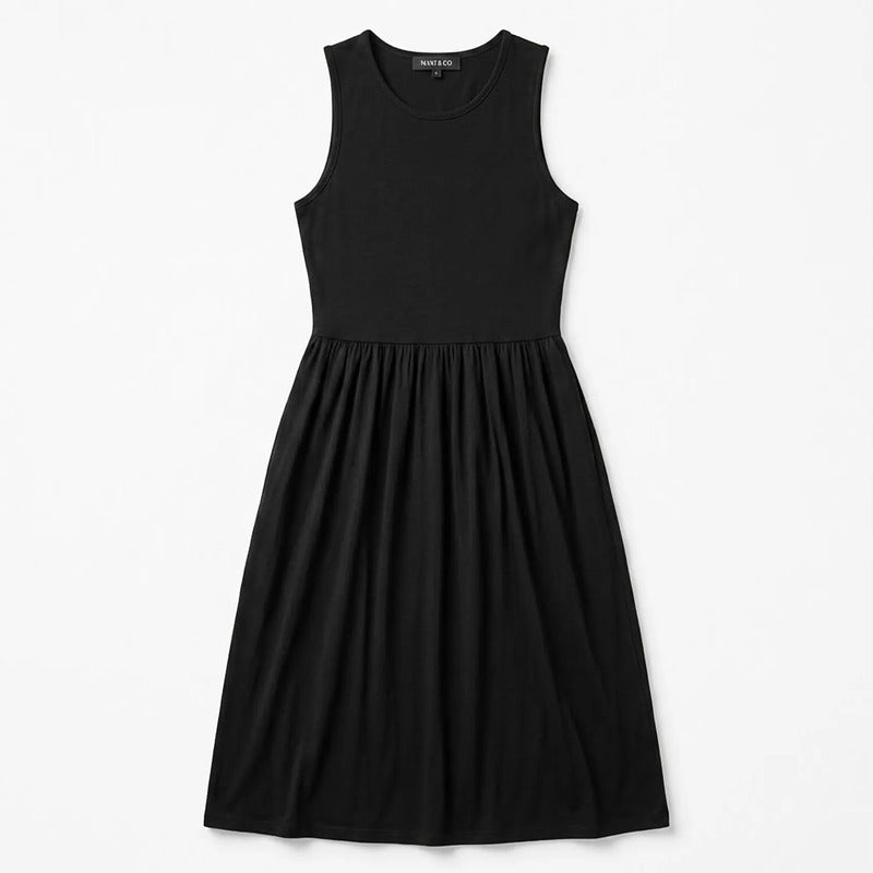 Vestido Largo Maxi Casual Para Mujer Mkmv0091 Makn & Co® Negro Lisa G