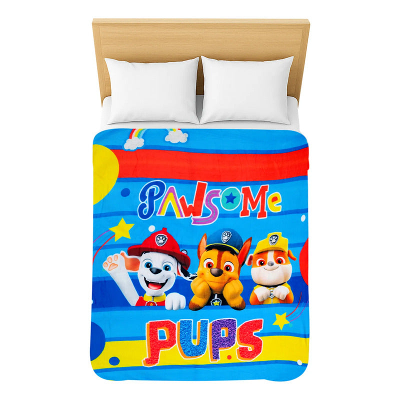 Cobertor Ligero Super Suave Matrimonial Diseños Providencia® Paw Patrol Pawsome  850 G Multicolor