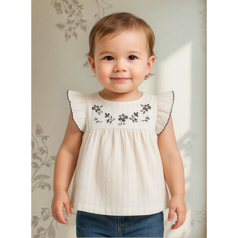 Blusa Holgada Para Niña Mod.1186 Crudo Marca Mayoral® Crudo 18 Meses