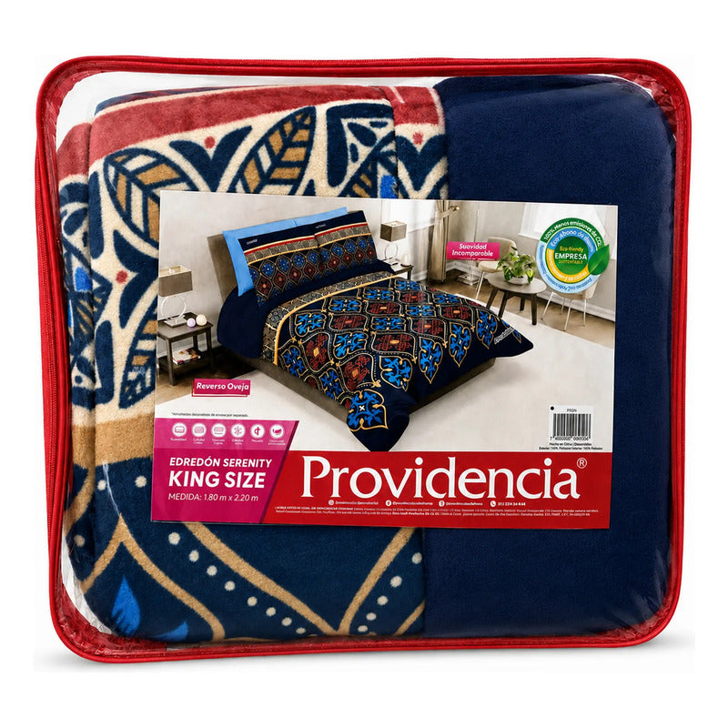 Edredón Jumbo De Borrega King Size 2.30mx2.40m Providencia® Peón Multicolor