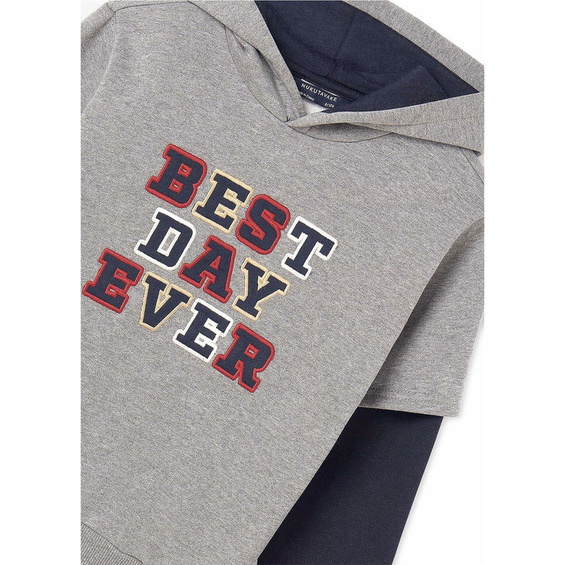Sudadera Doble Manga Larga Para Niño 7444 Marca Mayoral® 10 Años Gris Oscuro Lisa