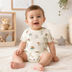 Overol De Algodón Para Bebé Mod. 1645 Marca Mayoral® Beige Caracoles 2-4 M