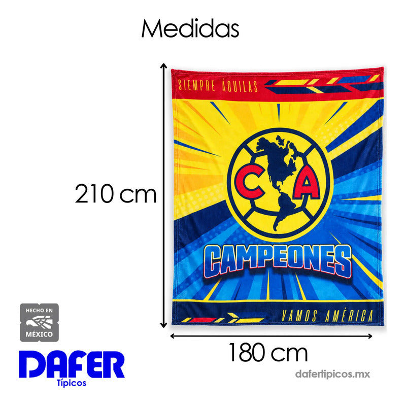 Frazada Ligera Super Suave Matrimonial Futbol Providencia® Equipo 500 G Campeones America