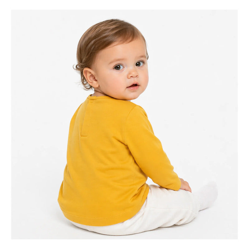 Blusa Cómoda Para Bebé Mod.2098 Marca Mayoral® Miel Lisa 6 Meses