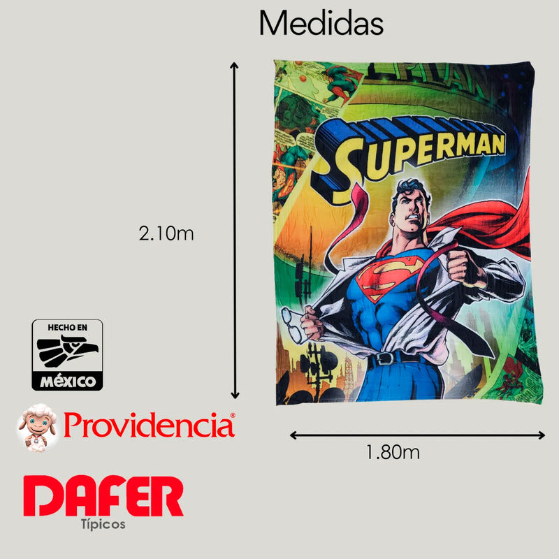 Cobertor Ligero Super Suave Matrimonial Diseños Providencia® Superman 850 G Multicolor