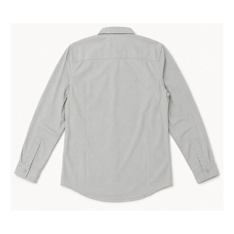 Camisa Lino Regular Fit Para Hombre Mod. Le2604 Roosevelt® Gris Lisa Ch
