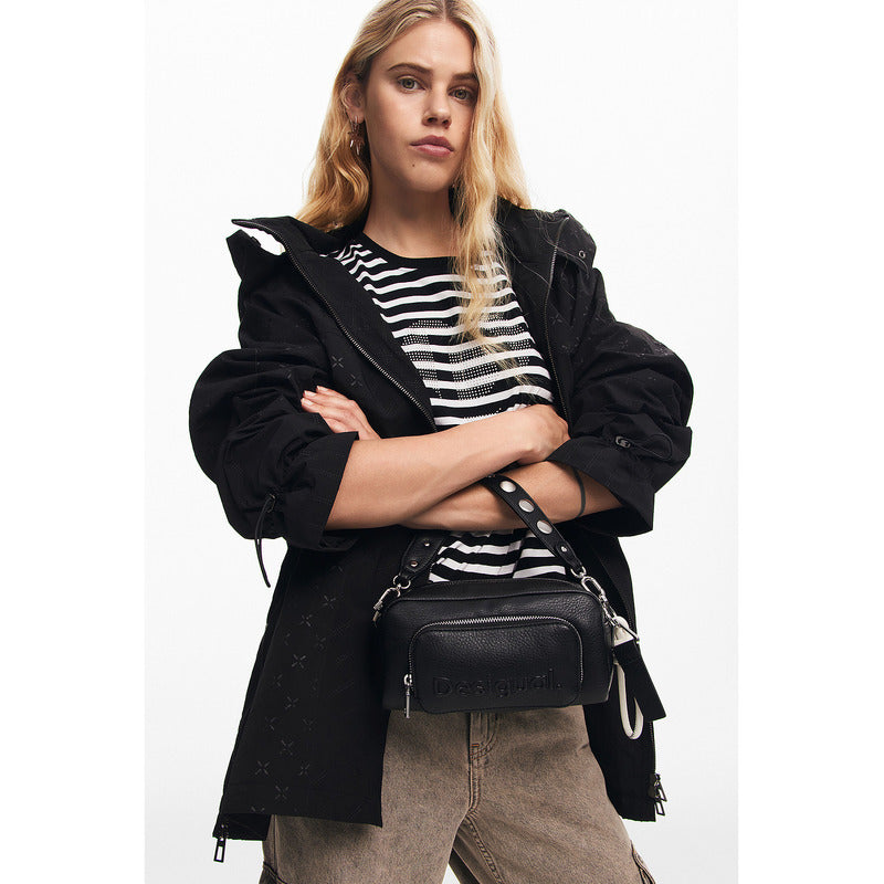 Bolsa Crossbody Multibolsillo Mod.24waxp33/2000 Desigual® Negro Lisa Níquel