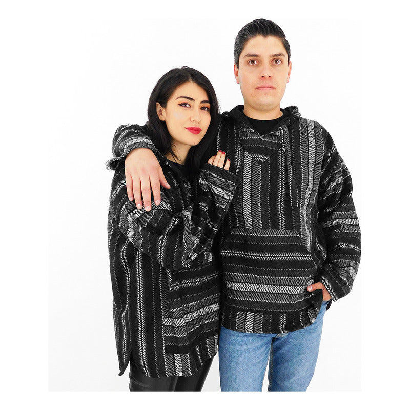 Suéter Poncho Canguro Artesanal Hoodie Acrilico Colores