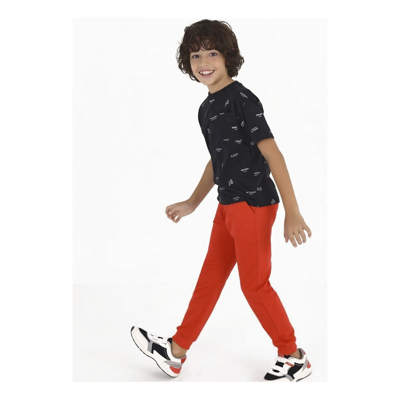 Pants Cómodo Para Niño Mod.744 Marca Mayoral® Rojo Liso 16