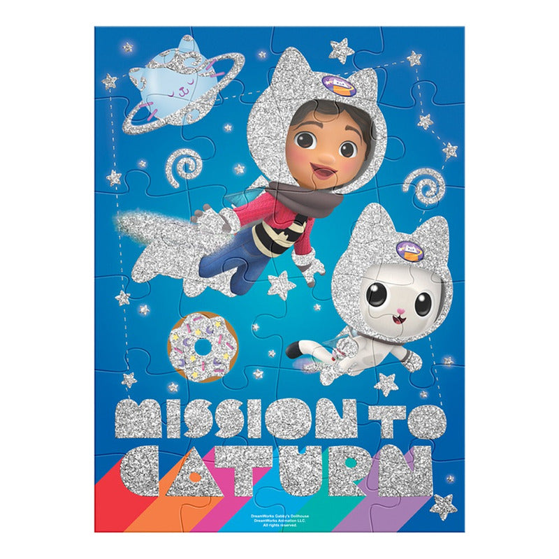 Gabbys Dollhouse Rompecabezas Glitter 24pz 28x38cm Novelty