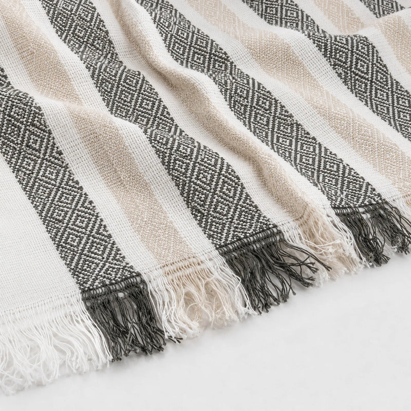 Servilleta De Cocina Multiusos Tejida 45 X 55cm Gris Rayas