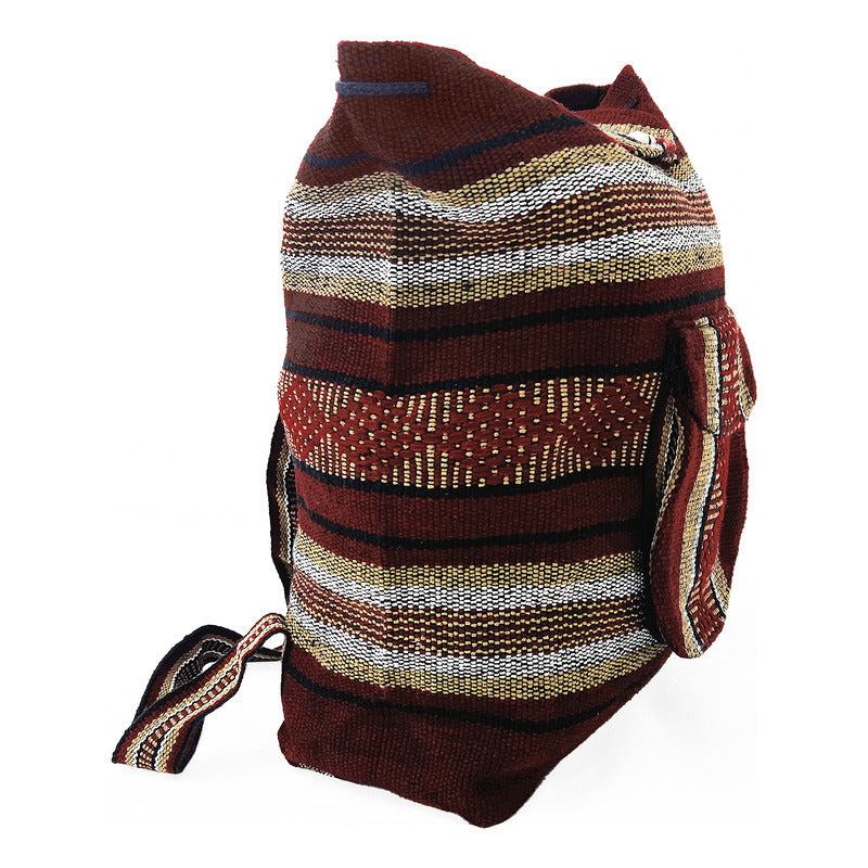 Mochila Artesanal Tejida Tipo Morral Con Bolsillo Frontal 10kg