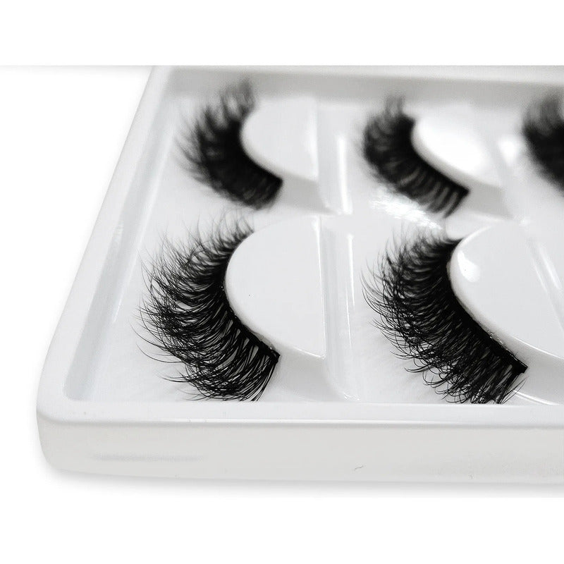 Pestañas Postizas En Tira 5 Pares Marca Kfer Valtierra® Negro Whispy K8 C 1.5 Cm