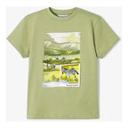 Playera Casual Comoda Para Niño Marca Mayoral® Verde Claro Safari 2 Estampa Localizada
