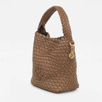 Bolso Crossbody Para Mujer Mod. Ji2413 Marca Jaime Ibiza® Marrón Trenzado Níquel