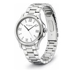 Reloj Para Mujer Np22422lacpr Corporate Marca Nivada Swiss® Plateado Blanco