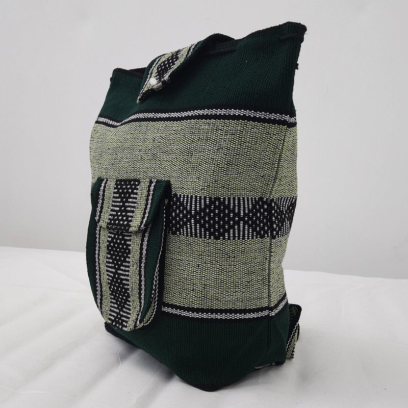 Mochila Artesanal Tejida Tipo Morral Con Bolsillo Frontal 10kg
