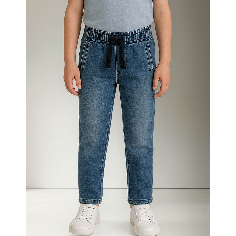 Pantalón Jogger De Niño Con Cordón Mod.3564 Marca Mayoral® Azul Acero Liso 7 Años