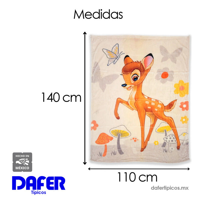 Manta De Cuna Raschel 140x110cm Dibujosanimados Providencia® Bambi 650 G Beige