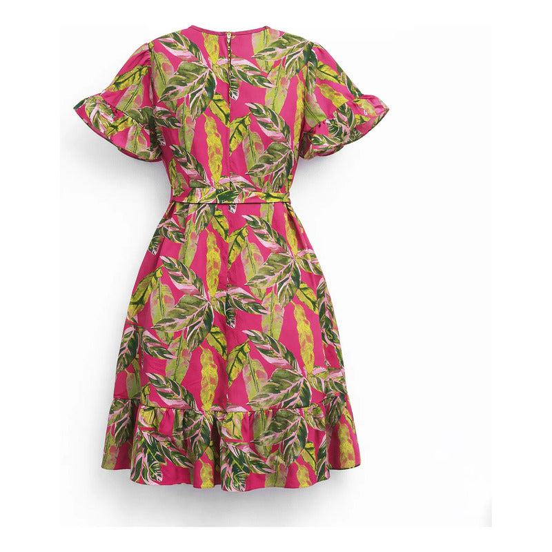 Vestido Cómodo Para Mujer Mod.7005 Marca Jtaer® Multicolor Floreado 36