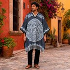 Jorongo Gaban Artesanal Mexicano Colores Calendario Gris Calendario Xg