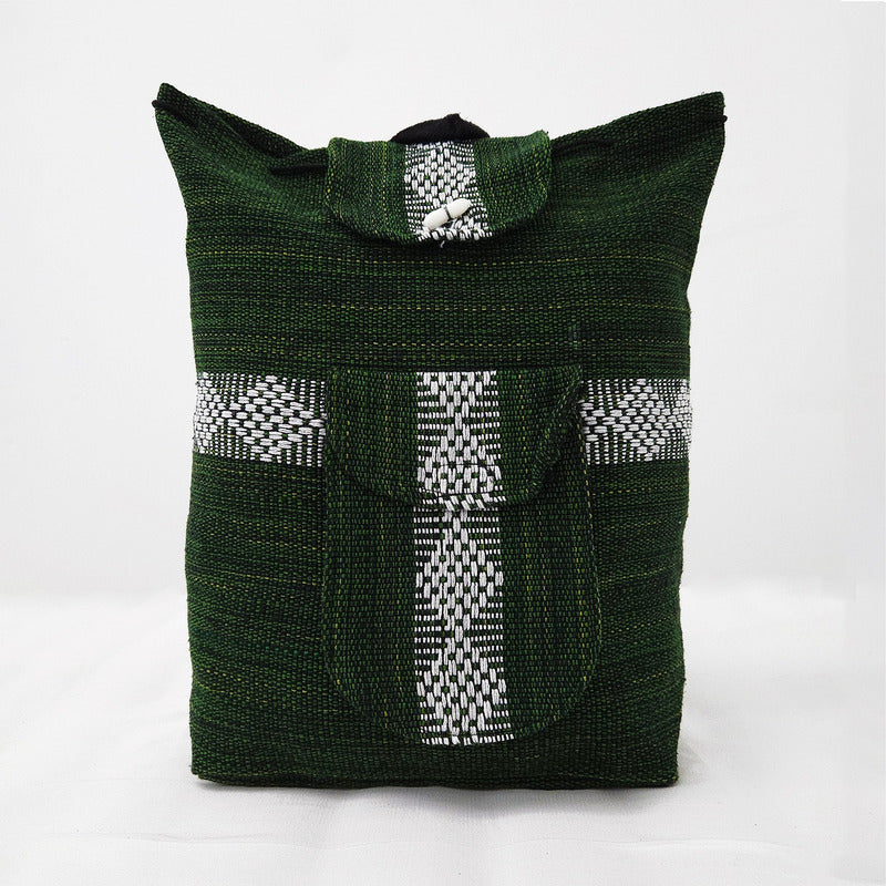 Mochila Artesanal Tejida Tipo Morral Con Bolsillo Frontal 10kg