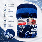 Cobertor Ligero Micrograbado 1.80x2.10m Providencia® Premium Aldana 1 Kg Azul