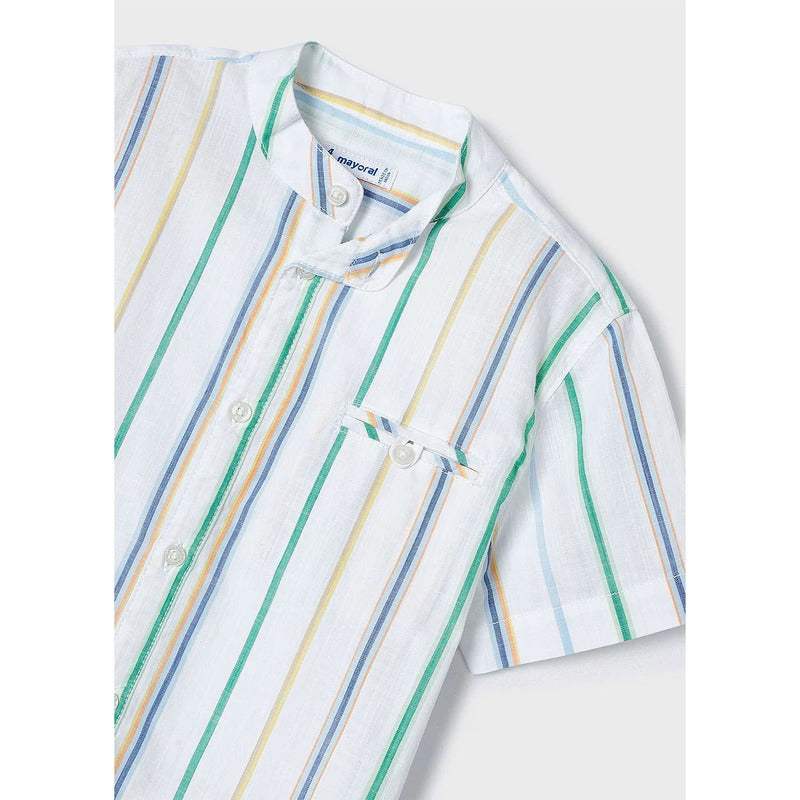 Camisa Cuello Mao Para Niño Mod.3115 Clorofila Mayoral® Clorofila Rayas 2 Años