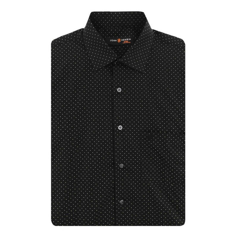 Camisa De Manga Larga John Henry  Blanca Con Detalles