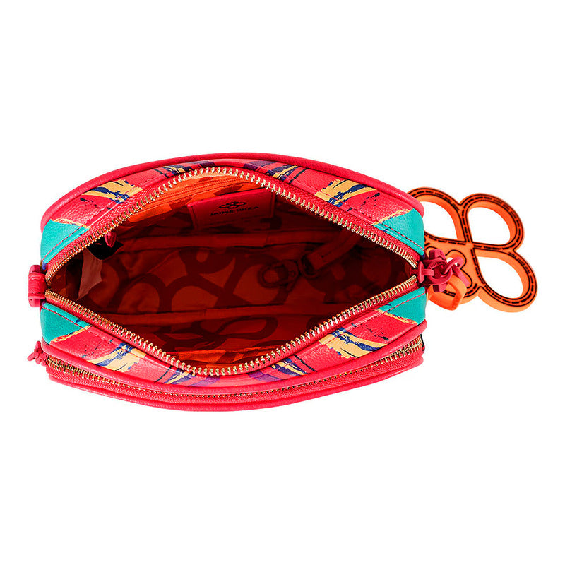 Bolso Para Dama Crossbody Mod. Ji 2767 Marca Jaime Ibiza® Rosa Chicle Abstracto