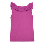 Blusa Sin Mangas Con Olan Para Dama Mod.27335 Marca Stop® Violeta Rayas G