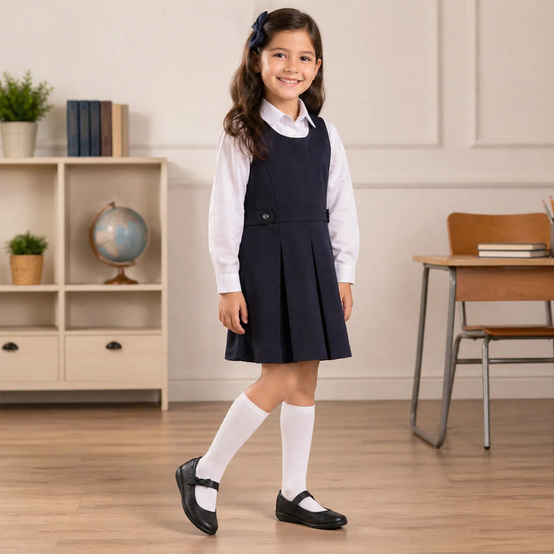 Zapato Escolar Para Niña Mod.170805-a Marca Coqueta Y Audaz® Negro Lisa 16 Mx