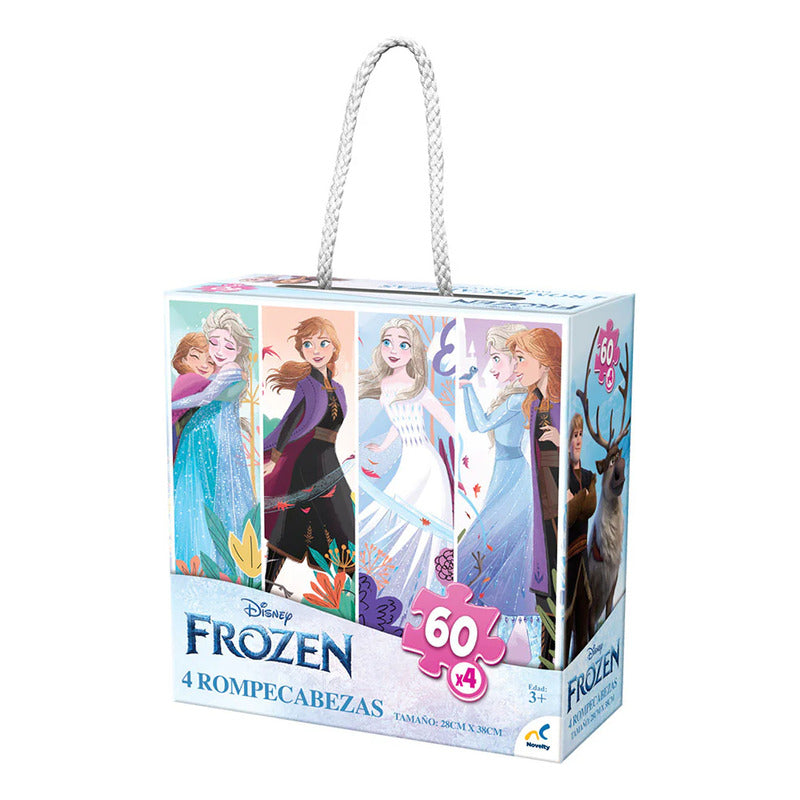 Rompecabezas 4 En 1 Frozen Mod. Jca-1129 Marca Novelty®
