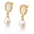 Aretes Elegantes Gota De Coral Para Mujer Bisutería Fina Beige