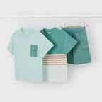 Conjunto Para Niño Short Y Playera Mod.3601 Marca Mayoral® Alga Lisa 9 Años