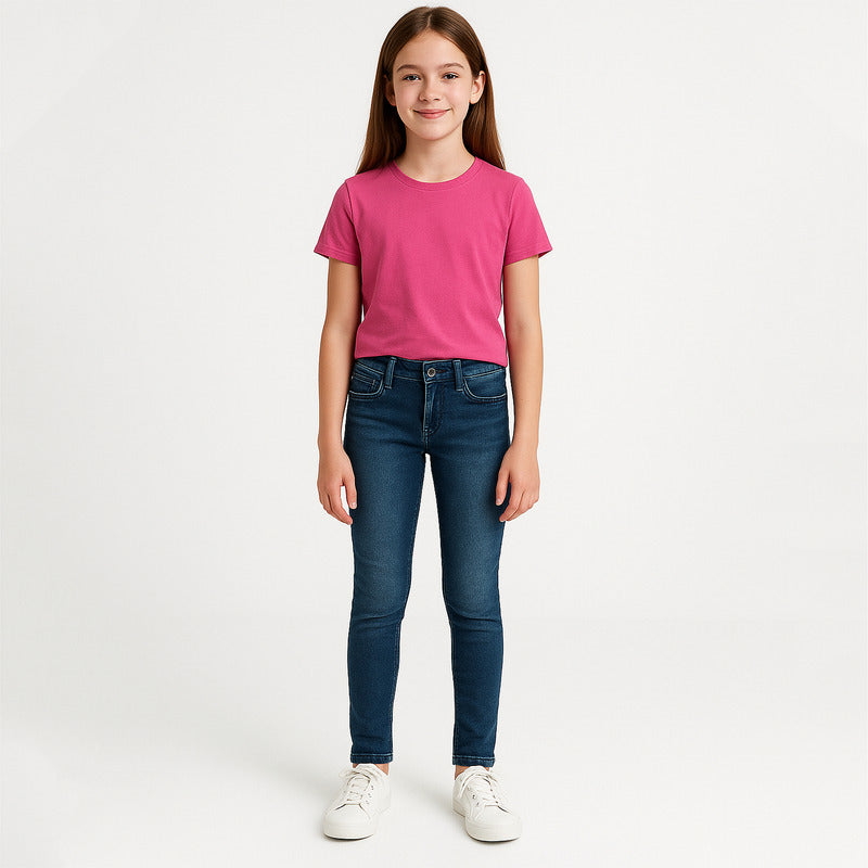 Pantalón Denim Slim Para Niña Marca Losan® Mod.124-9658al