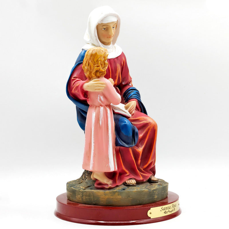 Imagen Religiosa De Resina Santa Ana 20cm Multicolor
