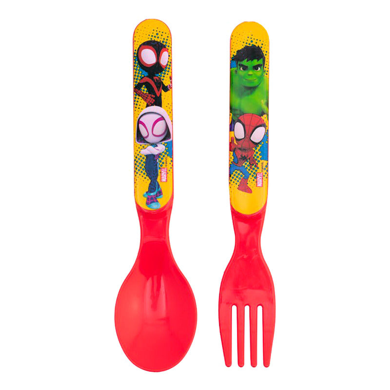 Juego De Cubiertos De Plástico Con Estuche Diseños Infantil