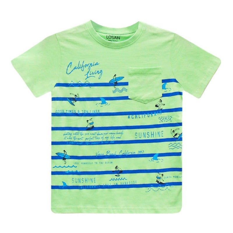 Playera De Niño Estampada Mod.013-1208al Marca Losan®