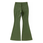 Jeans Gabardina Acampando Para Mujer M.v53103 Marca Bobois® Verde Musgo Liso M