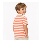 Playera Polo Casual Para Niño Mod.3110 Marca Mayoral® Naranja 2 Años Rayas