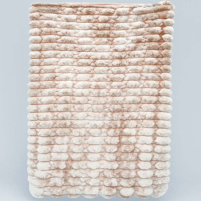 Frazada Gante Beige Suave Decoración 90x150cm Vianney® Liso Blanco